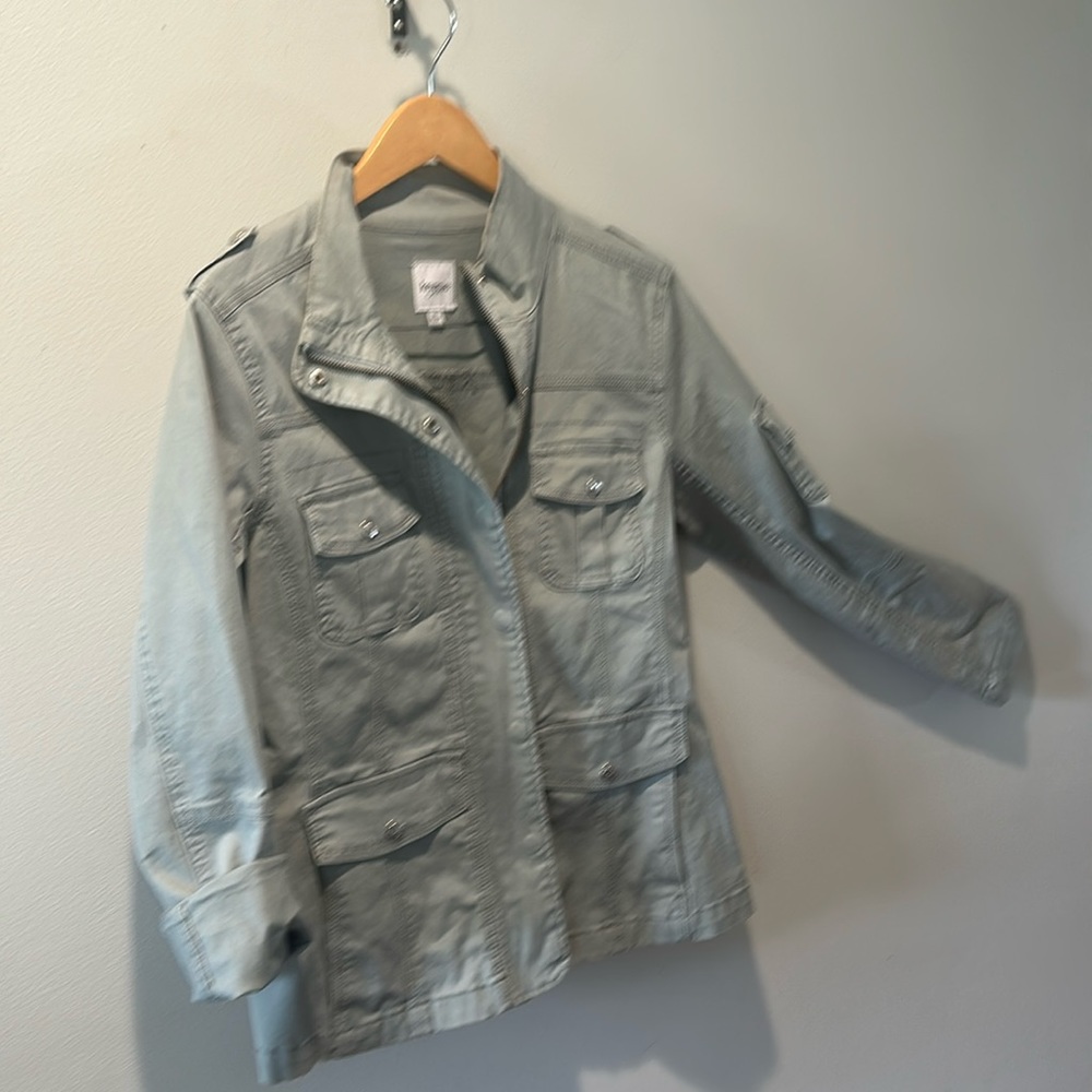 Kensie Jean Jacket Lt Green Size L